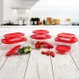 Porta Pranzo Rotondo con Coperchio Ô Cuisine Cook&store Ocu Rosso 2,3 L 27 x 24 x 8 cm Vetro Silicone (6 Unità) | Tienda24 - Global Online Shop Tienda24.eu