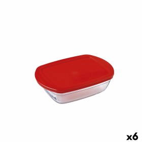 Portapranzo Rettangolare con Coperchio Ô Cuisine Cook&store Ocu Rosso 400 ml 17 x 10 x 5 cm Vetro Silicone (6 Unità) di Ô Cui...