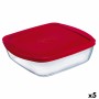 Fiambrera Rectangular con Tapa Ô Cuisine Cook&store Ocu Rojo 2,5 L 28 x 20 x 8 cm Silicona Vidrio (5 Unidades) de Ô Cuisine, ...