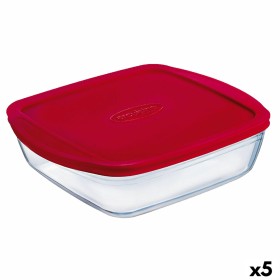 Boîte à repas rectangulaire avec couvercle Ô Cuisine Cook&store Ocu Rouge 2,5 L 28 x 20 x 8 cm Silicone verre (5 Unités) de Ô...