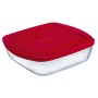 Fiambrera Rectangular con Tapa Ô Cuisine Cook&store Ocu Rojo 2,5 L 28 x 20 x 8 cm Silicona Vidrio (5 Unidades) de Ô Cuisine, ...