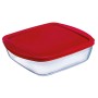 Lancheira Quadrada com Tampa Ô Cuisine Cook&store Ocu Vermelho 2,2 L 25 x 22 x 5 cm Vidro Silicone (5 Unidades) de Ô Cuisine,...