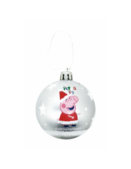 Bola de Navidad Peppa Pig Cosy corner Plateado 10 Unidades Plástico (Ø 6 cm) | Tienda24 Tienda24.eu