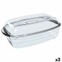 Oven Mould Ô Cuisine Rectangular With lid 37,5 x 22,5 x 10,6 cm Transparent (3 Units) by Ô Cuisine, Bread & Loaf Tins - Ref: ...