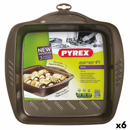 Moule pour four Pyrex Asimetria Carré Noir Métal 24 x 24 cm (6 Unités) de Pyrex, Moules pour gâteaux et biscuits - Réf : S270...