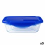 Lancheira Hermética Pyrex Cook & Go Azul 1,7 L 24 x 18 cm Vidro (5 Unidades) de Pyrex, Armazenamento de alimentos - Ref: S270...