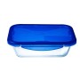 Fiambrera Hermética Pyrex Cook&go 30 x 23 cm 3,3 L Rectangular Azul Vidrio (4 Unidades) de Pyrex, Almacenamiento de alimentos...