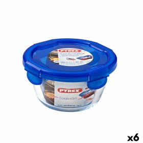 Lancheira Hermética Pyrex Cook & go 15,5 x 15,5 x 8,5 cm Azul 700 ml Vidro (6 Unidades) de Pyrex, Armazenamento de alimentos ...