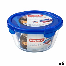 Fiambrera Hermética Pyrex Cook&go 20 x 20 x 10,3 cm Azul 1,6 L Vidrio (6 Unidades) de Pyrex, Almacenamiento de alimentos - Re...