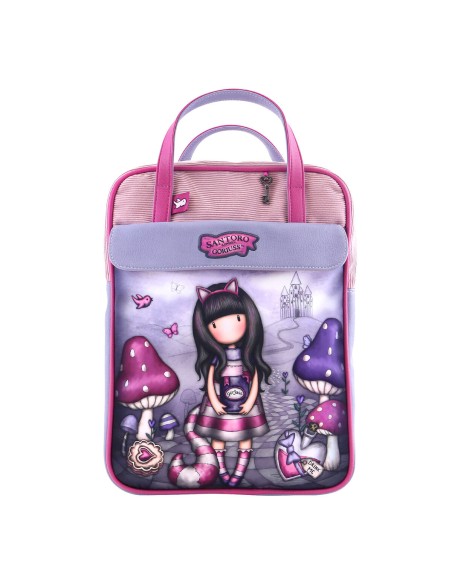 Rucksack Gorjuss Cheshire cat Rosa Lila (27 x 10 x 37 cm) | Tienda24 Tienda24.eu