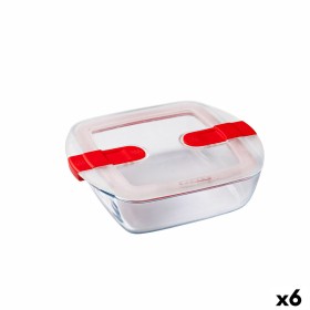 Lunchbox hermetisch Pyrex Cook&heat 1 L 20 x 17 x 6 cm Rot Glas (6 Stück) von Pyrex, Lagerung von Lebensmitteln - Ref: S27070...