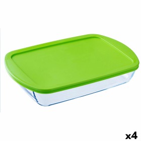 Portapranzo Rettangolare con Coperchio Pyrex Cook & store Trasparente Silicone Vetro (4,5 L) (4 Unità) di Pyrex, Conservazion...