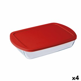 Fiambrera Rectangular con Tapa Ô Cuisine Cook&store Ocu Transparente Vidrio Silicona 4,5 L (4 Unidades) de Ô Cuisine, Almacen...