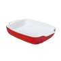 Travessa para o Forno Pyrex Signature Branco Vermelho Cerâmica Retangular 29 x 19 x 7 cm (6 Unidades) de Pyrex, Tabuleiros de...