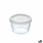 Fiambrera Redonda con Tapa Pyrex Cook&freeze 600 ml 12 x 12 x 9 cm Transparente Vidrio Silicona (8 Unidades) de Pyrex, Almace...