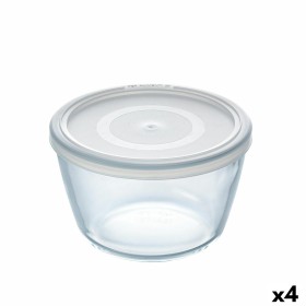 Round Lunch Box with Lid Pyrex Cook & Freeze 1,1 L 15 x 15 x 10 cm Transparent Silicone Glass (4 Units) by Pyrex, Food storag...