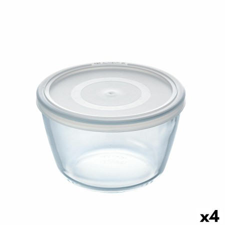 Fiambrera Redonda con Tapa Pyrex Cook & Freeze 1,1 L 15 x 15 x 10 cm Transparente Silicona Vidrio (4 Unidades) de Pyrex, Alma...