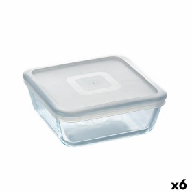 Viereckige Lunchbox mit Deckel Pyrex Cook&freeze 850 ml 14 x 14 cm Durchsichtig Glas Silikon (6 Stück) von Pyrex, Lagerung vo...