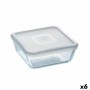 Porta Pranzo Quadrato con Coperchio Pyrex Cook&freeze 850 ml 14 x 14 cm Trasparente Vetro Silicone (6 Unità) di Pyrex, Conser...