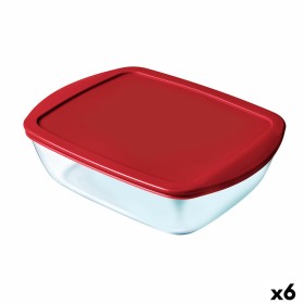 Lancheira Hermética Pyrex Cook & store Vermelho Vidro (400 ml) (6 Unidades) de Pyrex, Armazenamento de alimentos - Ref: S2707...