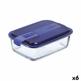 Hermetic Lunch Box Luminarc Easy Box Blue Glass (6 Units) (1,22 L) by Luminarc, Food storage - Ref: S2707450, Price: 50,94 €,...