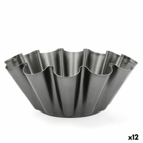 Molde para Pudim Quid Sweet Grey Preto Metal 23 x 9 cm (12 Unidades) de Quid, Formas para tartes e biscoitos - Ref: S2707545,...