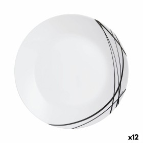 Flat Plate Arcopal Domitille Negro Bicoloured Glass 25 cm (12 Units) by Arcopal, Plates and dishes - Ref: S2707688, Price: 25...