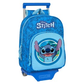 Mochila Escolar com Rodas Stitch Azul 26 x 34 x 11
