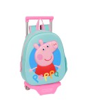 Mochila Escolar con Ruedas Peppa Pig Turquesa (27 x 32 x 10 cm) | Tienda24 Tienda24.eu