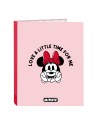 Carpeta de anillas Minnie Mouse Me time Rosa A4 (26.5 x 33 x 4 cm) | Tienda24 Tienda24.eu