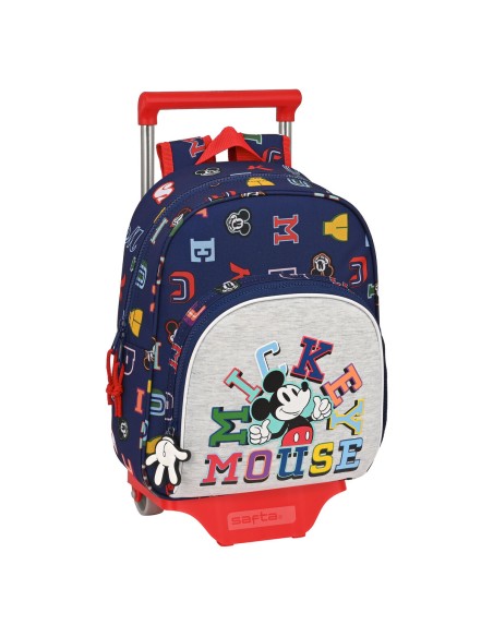 Mochila Escolar con Ruedas Mickey Mouse Clubhouse Only one Azul marino (28 x 34 x 10 cm) | Tienda24 Tienda24.eu