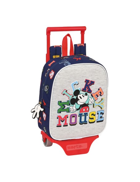 School Rucksack with Wheels Mickey Mouse Clubhouse Only one Navy Blue 22 x 27 x 10 cm | Tienda24 Tienda24.eu