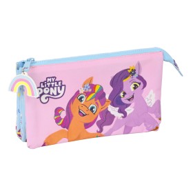 Trousse Fourre-Tout Triple My Little Pony Wild & free Bleu Rose