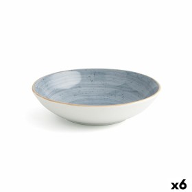 Plateau apéritif DKD Home Decor Bleu Naturel Bambou Grès méditerranéen 23,5 x 23,5 x 7 cm | Tienda24 - Global Online Shop Tienda24.eu