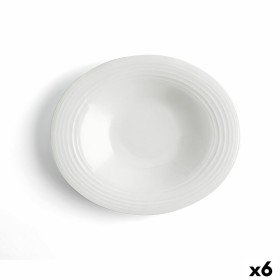 Piatto Fondo Bidasoa Fosil Bianco Nero Ceramica 21 x 21 x 4,7 cm (6 Unità) | Tienda24 - Global Online Shop Tienda24.eu