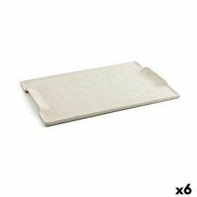 Tablett für Snacks Quid Mineral Gres Beige aus Keramik 35 x 23 cm (6 Stück) von Quid, Teller und Schüsseln - Ref: S2708268, P...