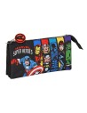 Portatodo Triple The Avengers Super heroes Negro (22 x 12 x 3 cm) | Tienda24 Tienda24.eu