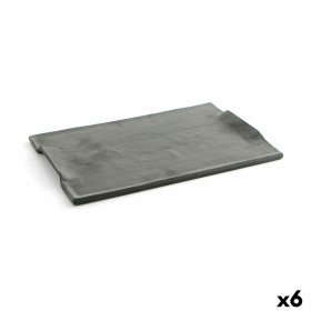 Plateau apéritif Quid Mineral Gres Noir Céramique 35 x 23 cm (6 Unités) de Quid, Plats et plateaux - Réf : S2708276, Prix : 8...