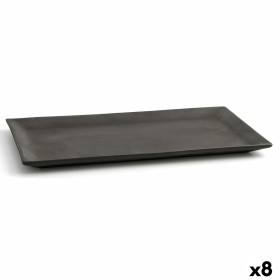 Snack tray Quid Mineral Gres Black Ceramic 15 x 30 cm (8 Units) by Quid, Plates and dishes - Ref: S2708281, Price: 76,77 €, D...