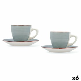 Set of Mugs with Saucers Quid Vita Morning Blue Ceramic (4 Pieces) (6 Units) by Quid, Cups - Ref: S2708709, Price: 46,45 €, D...