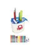 Estojo Escolar com Acessórios Benetton Topitos Branco (8 x 19 x 6 cm) (32 Peças) | Tienda24 Tienda24.eu