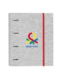 Carpeta de anillas Benetton Pop Gris (27 x 32 x 3.5 cm) | Tienda24 Tienda24.eu