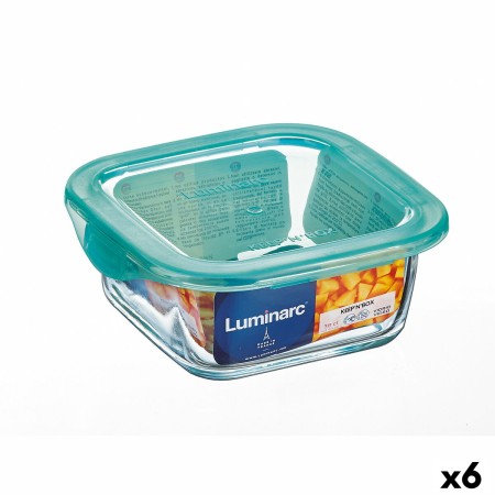 Fiambrera Cuadrada con Tapa Luminarc Keep'n Lagon 15,6 x 6,6 cm Turquesa 1,22 L Vidrio (6 Unidades) de Luminarc, Almacenamien...