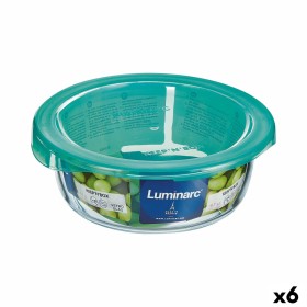 Panier-repas rond avec couvercle Luminarc Keep'n Lagon 13,5 x 6 cm Turquoise 680 ml verre (6 Unités) de Luminarc, Stockage de...