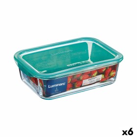 Boîte à repas rectangulaire avec couvercle Luminarc Keep'n Lagon 16 x 11,3 x 6 cm Turquoise 820 ml verre (6 Unités) de Lumina...