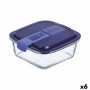 Lancheira Hermética Luminarc Easy Box Azul Vidro (760 ml) (6 Unidades) de Luminarc, Armazenamento de alimentos - Ref: S270983...