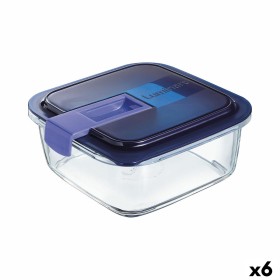 Boîte à lunch hermétique Luminarc Easy Box Bleu verre (6 Unités) (1,22 L) de Luminarc, Stockage des aliments - Réf : S2709839...