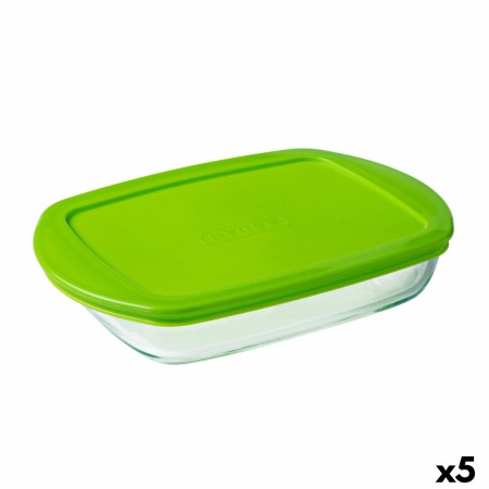 Fiambrera Rectangular con Tapa Pyrex Prep&store Px Verde 1,6 L 28 x 20 cm Vidrio (5 Unidades) de Pyrex, Almacenamiento de ali...