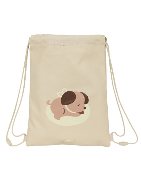 Bolsa Mochila con Cuerdas Safta Puppy Beige | Tienda24 Tienda24.eu