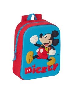 Zaino Scuola Mickey Mouse Clubhouse 3D Rosso Azzurro 22 x 27 x 10 cm da Mickey Mouse Clubhouse, Zainetti per bambini - Ref: S...